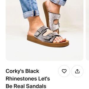 Corkys Silver Rhinestone Sandals